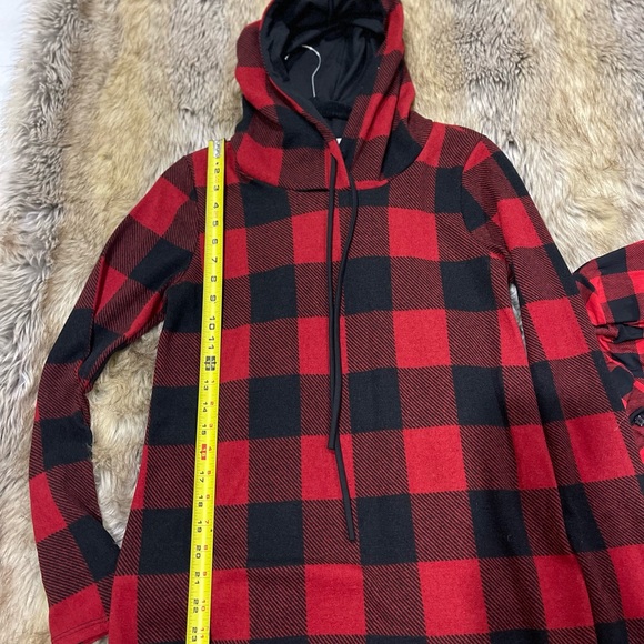 Buffalo plaid large print, casual pullover hoodie - Picture 5 of 6